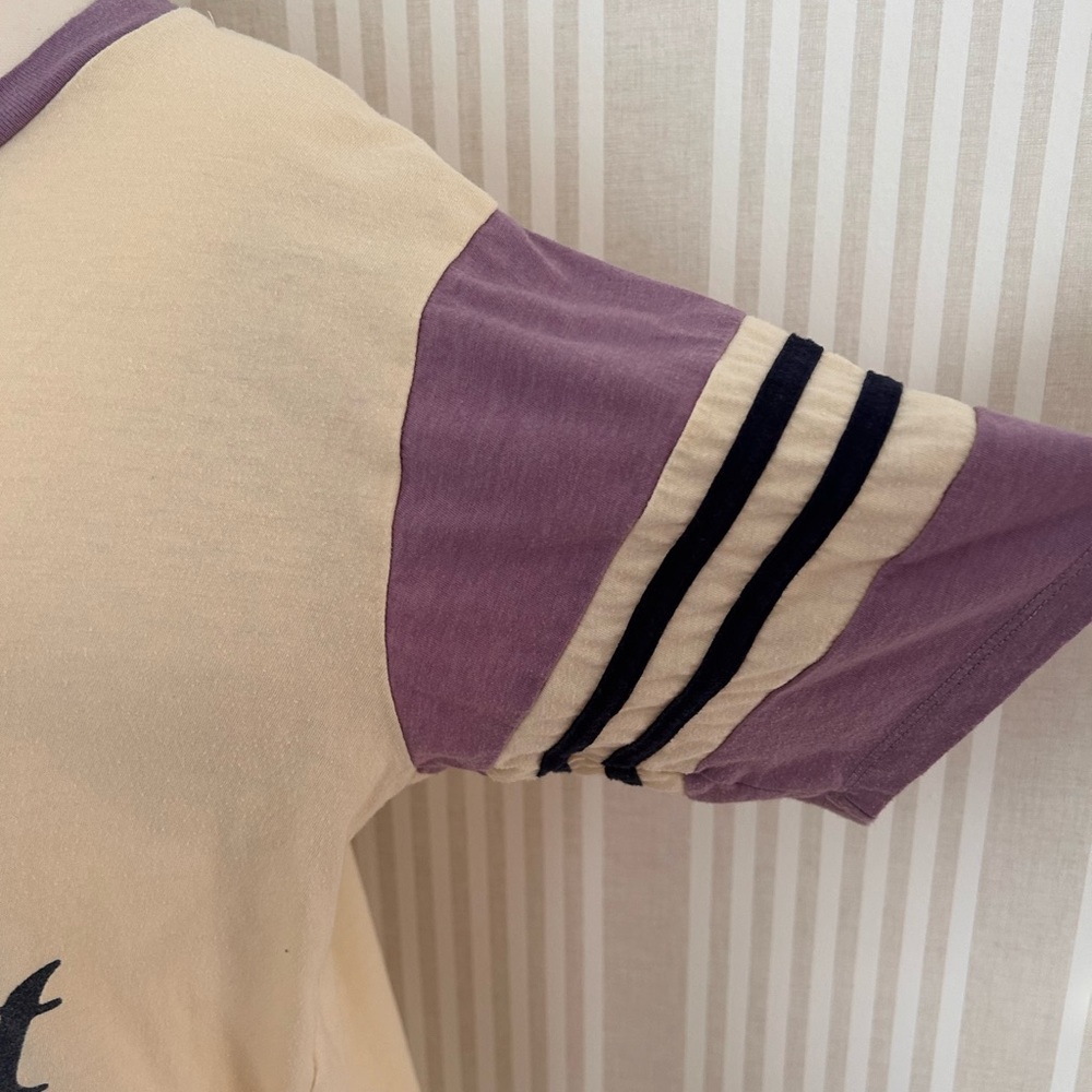 Taylor Swift Meet Me At Midnight Lavender Haze Cream & Purple Ringer Tee - Picture 3 of 9